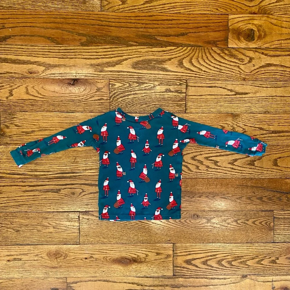 2/$25 GAP Kids Green Santa Pajama Set - 3T